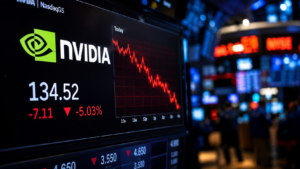 Nvidia perde US$ 1 trilhão em valor de mercado e ações voltam ao patamar pré-boom de IA