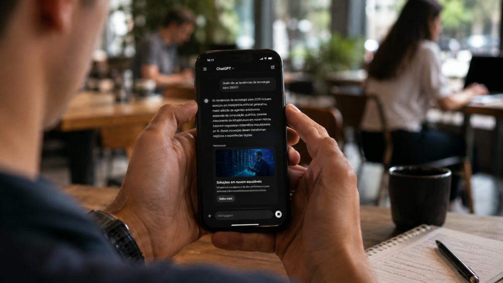 OpenAI começa a testar anúncios no ChatGPT para usuários brasileiros